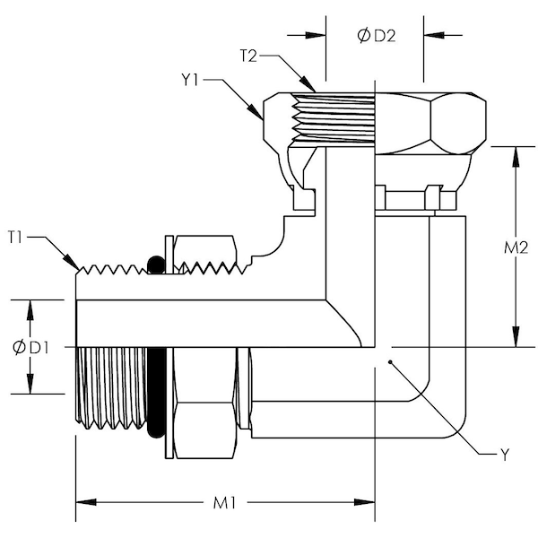 Male O-Ring Boss Adjustable To Female Pipe Swivel 90° Elbow